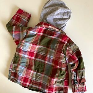 Carter’s Layered Plaid Flannel Button down Hoodie